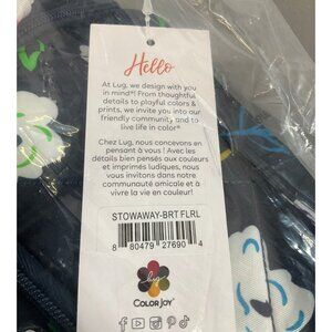 Lug Stowaway-BRT XL Navy Quilted Cosmetic Case with Bright Floral Pattern and Mu